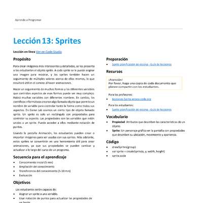 Unidad 1 - Lección 13: Sprites