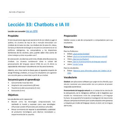 Unidad 2 - Lección 33: Chatbots e IA III