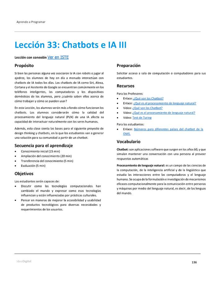 Unidad 2 - Lección 33: Chatbots e IA III