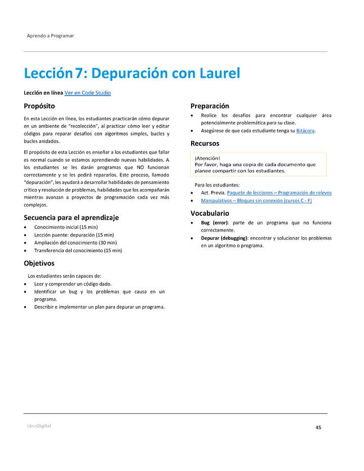 Unidad 1 - Lección 07: Depuración con Laurel