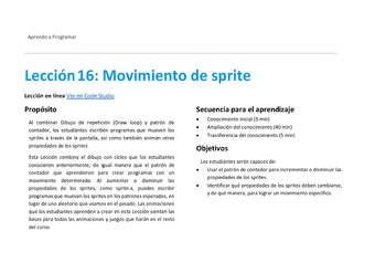 Unidad 1 - Lección 16: Movimiento de sprite