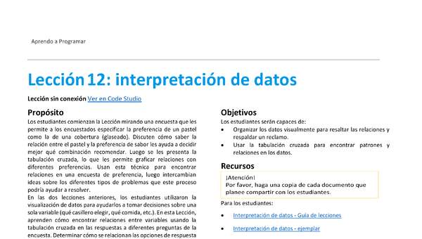 Unidad 1 - Lección12: interpretación de datos