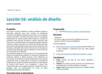 Unidad 2 - Lección16: análisis de diseño