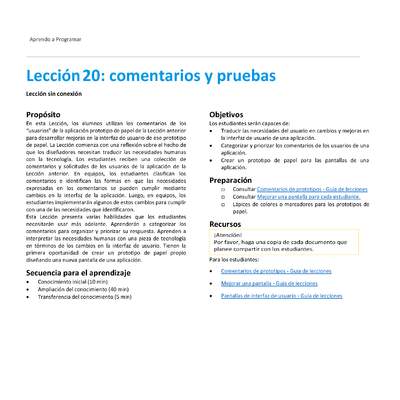 Unidad 2 - Lección20: comentarios y pruebas