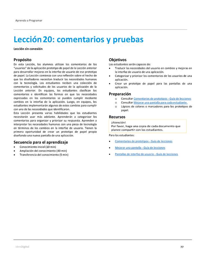 Unidad 2 - Lección20: comentarios y pruebas