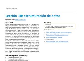 Unidad 1 - Lección 10: estructuración de datos