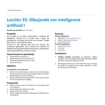 Unidad 2 - Lección 33: Dibujando con inteligencia artificial I