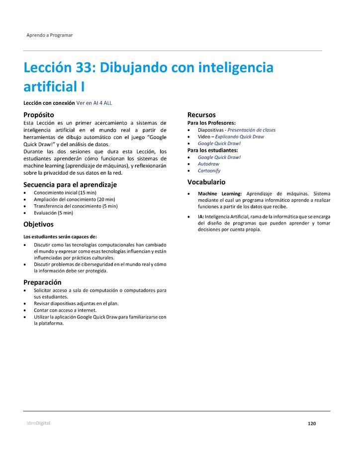 Unidad 2 - Lección 33: Dibujando con inteligencia artificial I