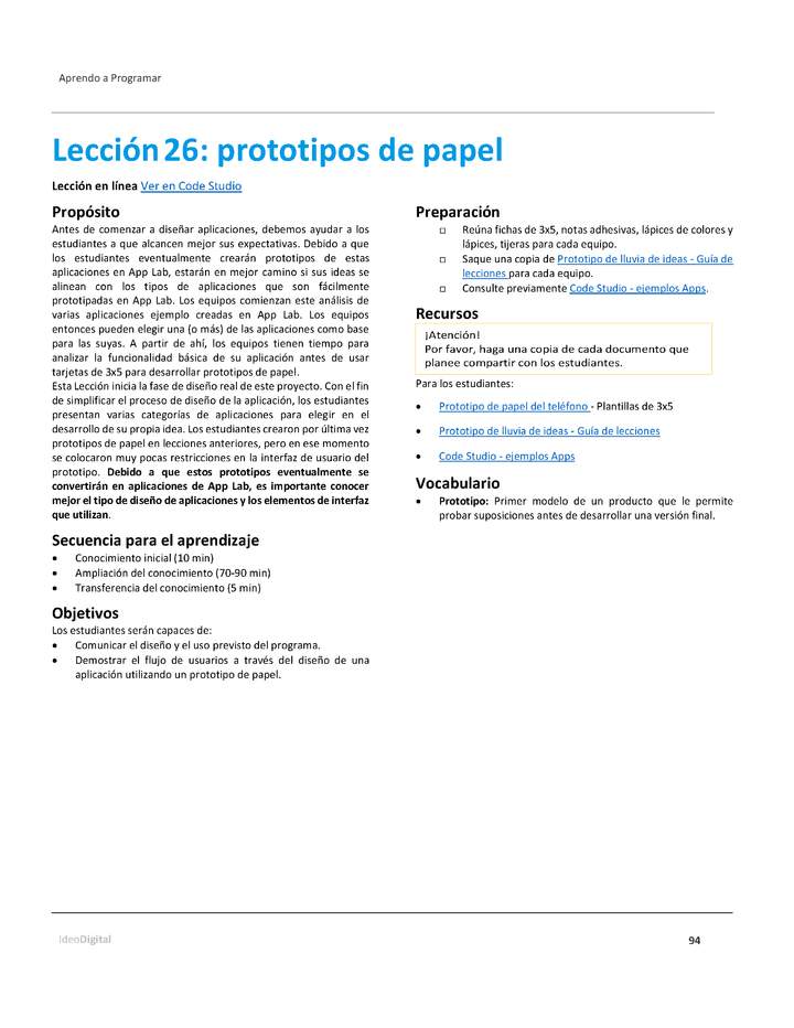 Unidad 2 - Lección26: prototipos de papel