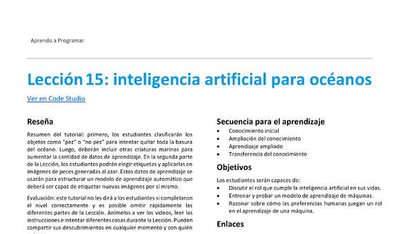 Unidad 3 - Lección 15: inteligencia artificial para océanos