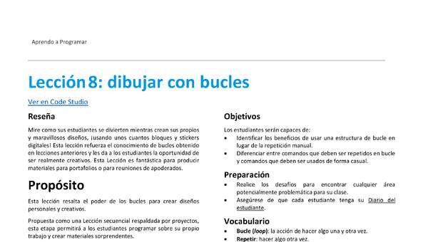 Unidad 2 - Lección 8: dibujar con bucles