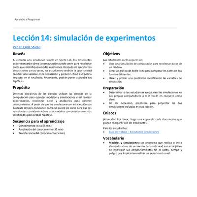 Unidad 3 - Lección 14: simulación de experimentos