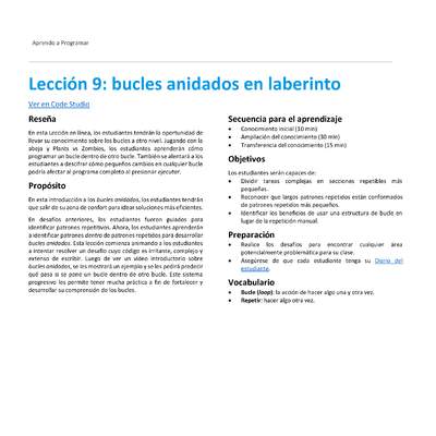 Unidad 2 - Lección 9: bucles anidados en laberinto