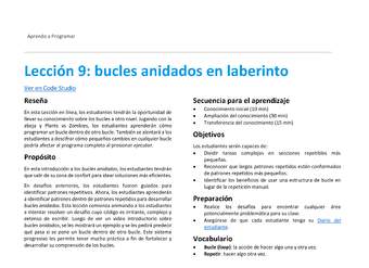 Unidad 2 - Lección 9: bucles anidados en laberinto