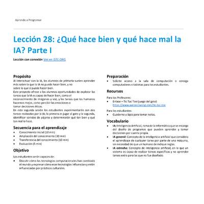 Unidad 4 - Lección 28: ¿Qué hace bien y qué hace mal la IA? Parte I