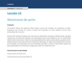 Unidad 1 - Lección 13: Movimiento de sprite