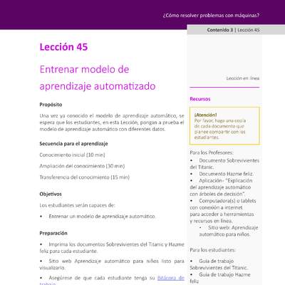 Unidad 2 - Lección 45: Entrenar modelo de aprendizaje automatizado