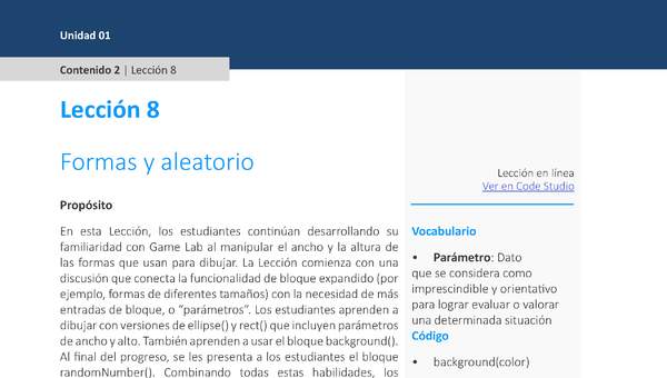 Unidad 1 - Lección 08: Formas y aleatorio
