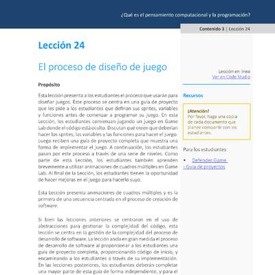 Unidad 1 - Lección 24: El proceso de diseño de juego