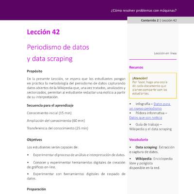 Unidad 2 - Lección 42: Periodismo de datos y data scraping