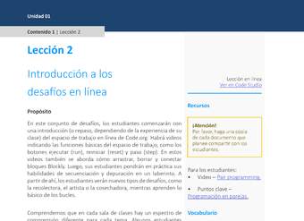 Unidad 1 - Lección 02: Introducción a los desafíos en línea