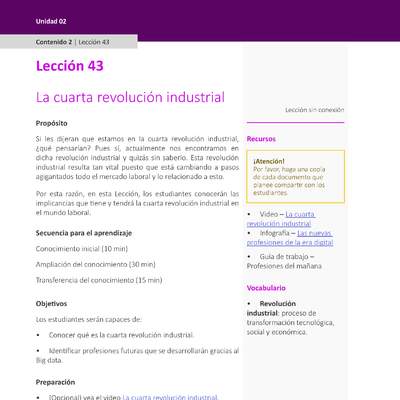 Unidad 2 - Lección 43: La cuarta revolución industrial