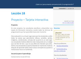 Unidad 1 - Lección 18: Proyecto – Tarjeta interactiva