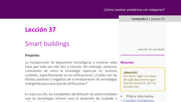 Unidad 2 - Lección 37: Smart buildings