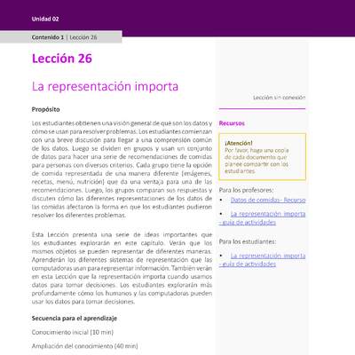 Unidad 2 - Lección 26: La representación importa