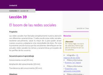 Unidad 2 - Lección 39: El boom de las redes sociales