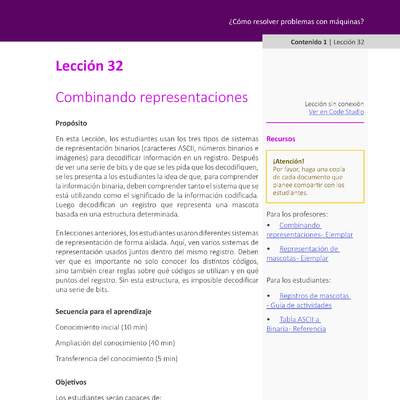 Unidad 2 - Lección 32: Combinando representaciones