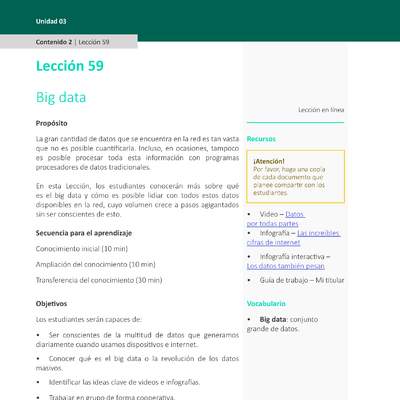 Unidad 3 - Lección 59: Big data