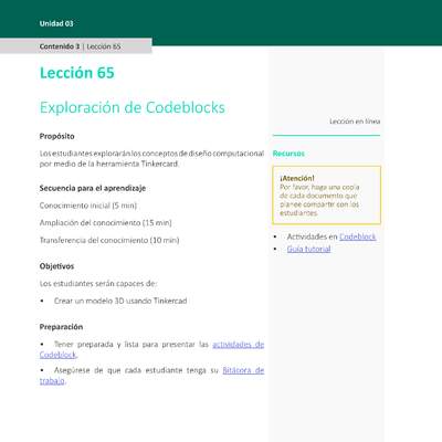 Unidad 3 - Lección 65: Exploración de Codeblocks