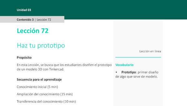 Unidad 3 - Lección 72: Haz tu prototipo