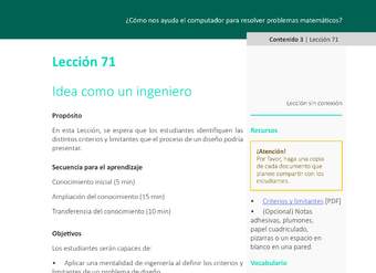 Unidad 3 - Lección 71: Idea como un ingeniero