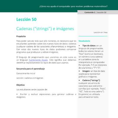 Unidad 3 - Lección 50: Cadenas (“strings”) e imágenes