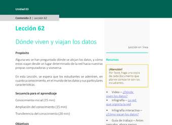 Unidad 3 - Lección 62: Dónde viven y viajan los datos