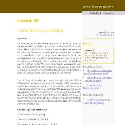 Unidad 4 - Lección 76: Estructuración de datos