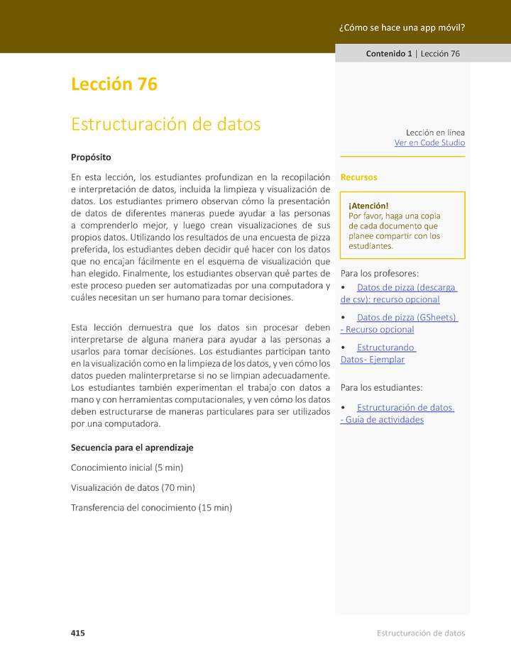 Unidad 4 - Lección 76: Estructuración de datos