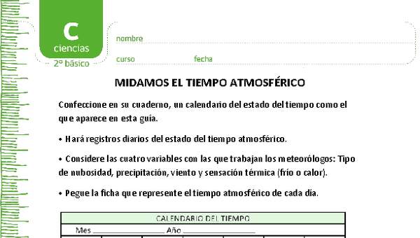 Midamos el tiempo atmosférico