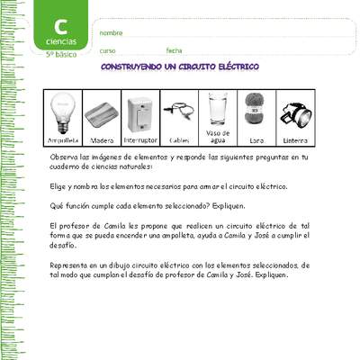 Construyan un circuito eléctrico