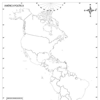 Mapa político mudo de América