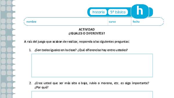 ¿Iguales o diferentes?