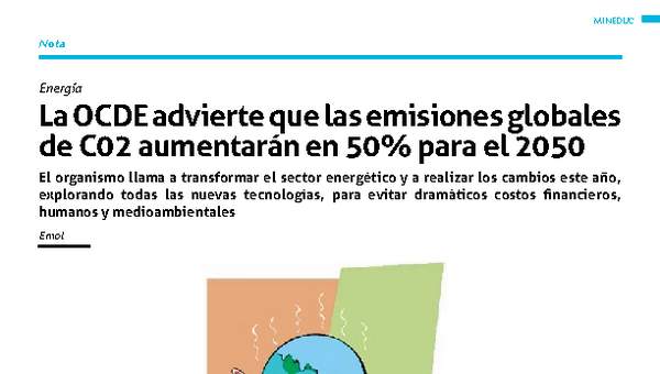 La OCDE advierte que las emisiones globales de CO2 aumentarán en 50% para el 2050