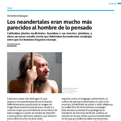 Los neandertales eran mucho más parecidos al hombre de lo pensado