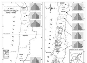 Mapa con la población de Chile según su sexo y edad