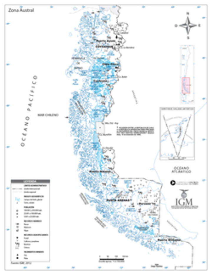 Mapa de la zona Austral