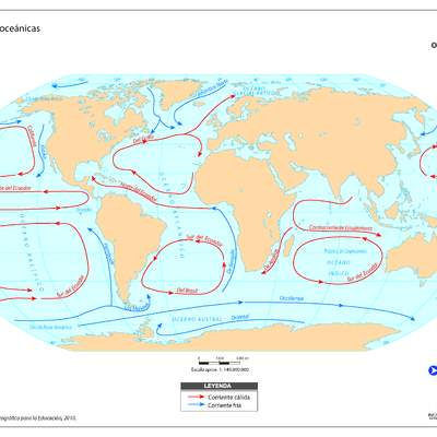 Mapa corrientes oceánicas