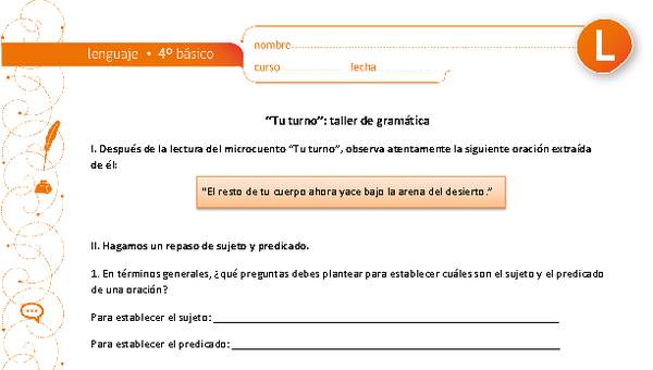"Tu turno": taller de gramática