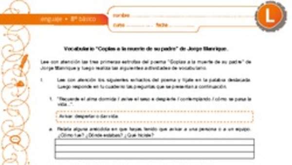 Vocabulario "Coplas a la muerte de su padre"